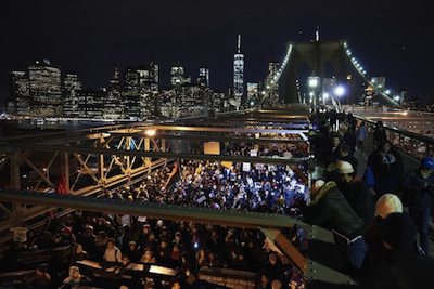 Protesters block the Brooklyn Bridge Dec. 3 following the grand jury decision in the choking death of Eric Garner. Photo by James Keivom / New York Daily News.