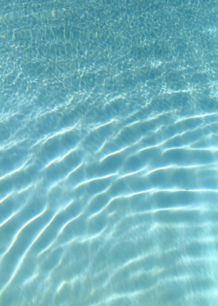 Residual waves in an empty swimming pool.