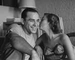 Yogi Berra gets a kiss from his wife Carmen in 1949. Photo by George Silk/The LIFE Picture Collection/Getty