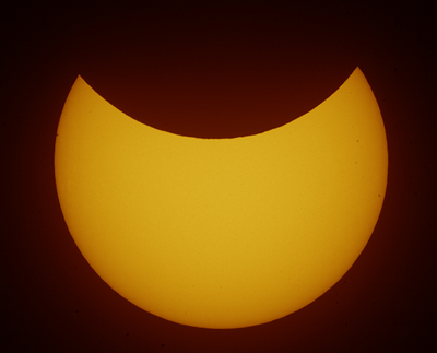 Photograph of corresponding partial solar eclipse last March by our man in Athens, Anthony Ayiomamitis.