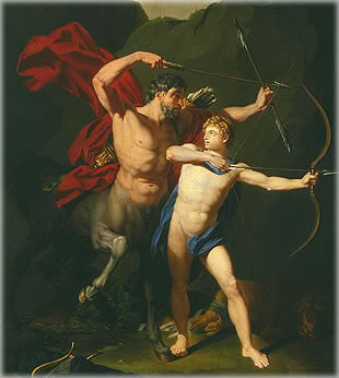 The Education of Achilles by the Centaur Chiron, by Jean-Baptiste Regnault (French, 1754-1829).