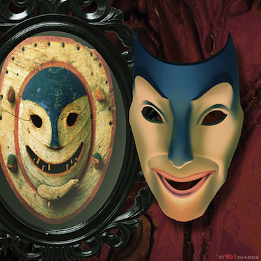 "Masks and a Mirror" by Rob Moore.