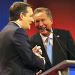 Ted Cruz (left) and John Kasich: not exactly bosom buddies, and yet... Photo by Paul Sancya