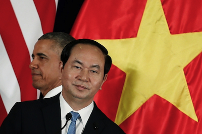 Is something 'off' about this 'normalized' relationship? Barack Obama at a press conference with Vietnam’s President Tran Dai Quang at the Presidential Palace in Hanoi May 23, 2016. Photo by Reuters