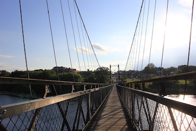 Looking across the Two Cent Bridge over the Kennebec River at Waterville, Maine. Photo by Amanda Painter.