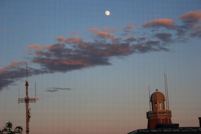 The waxing Moon viewed earlier this week through a screen window. Photo by Amanda Painter. 