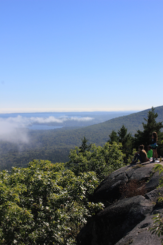 Above the edge of the fog bank on Bald Peak in Camden Hills State Park, Maine. Photo by Amanda Painter. 