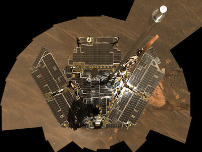 On Dec. 19 and 20, 2004, the Mars Opportunity rover used its panoramic camera to take the images combined into this mosaic view of itself. During Chiron in Aries, curiosity about, and willingness to explore, who you are may be a good starting place. Photo by NASA/JPL-Caltech/Cornell  