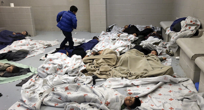 McAllen, Texas Detention Center for Immigrant Children. Just think: this is one of the detention centers that has released photos, not the facility in Clint, TX. Photo by the Center for Border Protection.